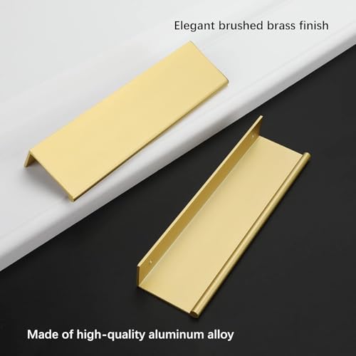 Image of Rergy 30 Pack 5 inch Cabinet Pulls Brushed Brass Finger Pulls for Cabinets