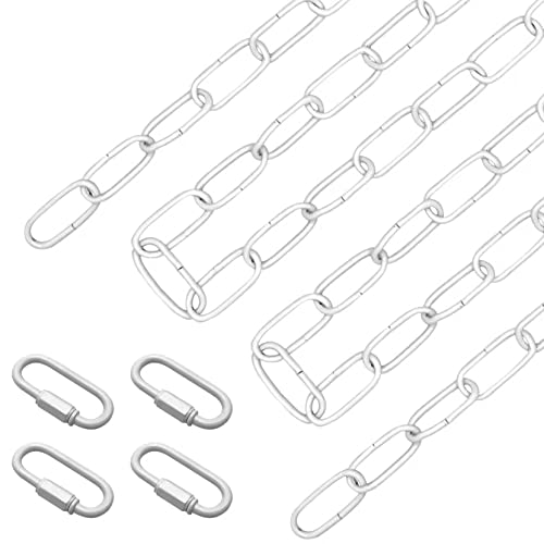 Ecudis 20 Feet Pendant Light Fixture Chain, Lighting Hanging Chain Extension With Connection Locks, Lighting Chain Replacement For Chandelier, Plants, Fruit Basket, White #TOP4