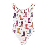 PAICUPA Girls Swimsuit UPF 50+ for Beach Pool,Ruffle...