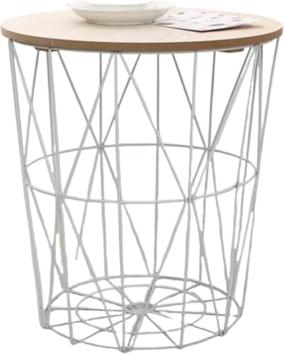 CokBlu北欧モダンデザイン鉄製収納バスケット 自立型ランドリーボックス ベッドサイド・木製コーヒーテーブル用汚れた衣類収納兼丸型おもちゃバケツ