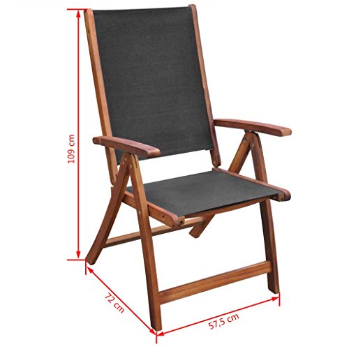 Festnight 7 Piece Wooden Outdoor Patio Dining Set Oval Folding Table With 6 Foldable Five Positions Adjustable Chairs Acaia Wood Outdoor Furniture Space Saving #TOP4
