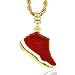 L & L Nation Mens 14k Gold Plated Hip Hop Retro 11 Gym Red Shoe Pendant 4mm 24" Rope Chain Necklace