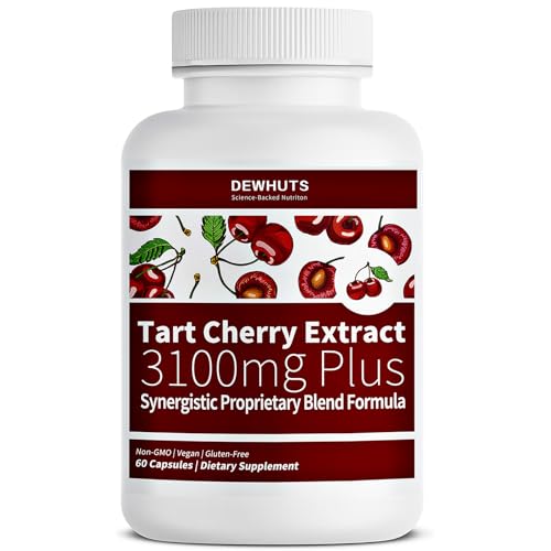 Dewhuts 5 in 1 Tart Cherry Extract 3100mg Plus Supplements for Uric Acid Management