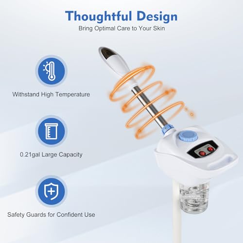 Vapeur à ozone visage rotative à 360° avec panneau LCD tactile