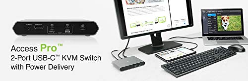 Kvm 2-Port Usb-C - Iogear 2 Usb-C/Thunderbolt 3 Devices - 2 Usb 3.1, Up To 5Gbps - 4K 30Hz - Power Delivery 75W - Plug N Play - Taa - Mac/Win - Gud3C04 #TOP7