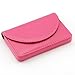 Partstock(TM) Women Leather Business Name Card Wallet / Holder 25 Cards 3.9L x 2.8W inches with Magnetic Shut For ladys.(Rose red)