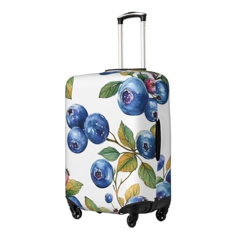 Blueberry And Leaves Print Suitcase Covers Protectors, Luggage Covers For 18~32" Suitcase, Accessories Washable Elastic Luggage Protective Cover2