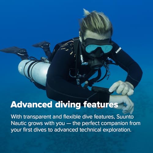 image for SUUNTO Nautic Dive Computer with Bungee Cord, Bright AMOLED Display, I