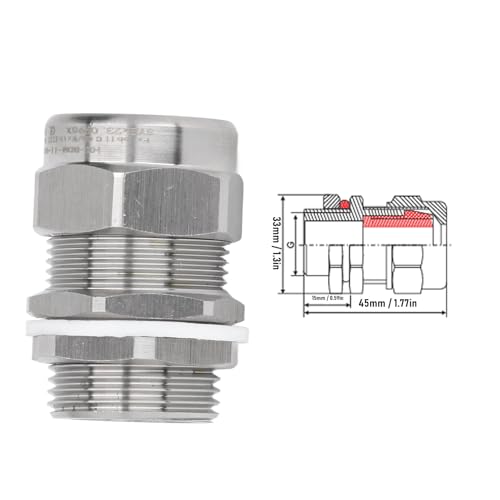 Wasserdichte Kabelverschraubung aus Edelstahl, Explosionsgeschützt, G3/4-Doppeldichtungsanschluss, 10–18 Mm Kabeldurchmesser, M25 NPT 3/4 Zoll Gewinde