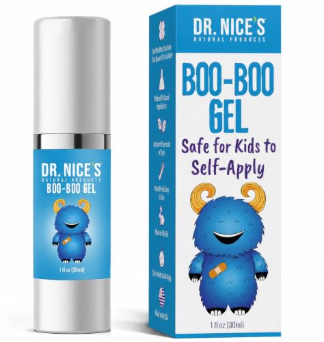 DR. NICE'S Boo-Boo Gel for Kids - First Aid Hydrogel for Scrapes, Minor Cuts, Burns, Blisters, Chafing - Soothes, Hydrates, &amp; Protects Skin with No Stinging - Natural, Made in USA, 1 fl oz