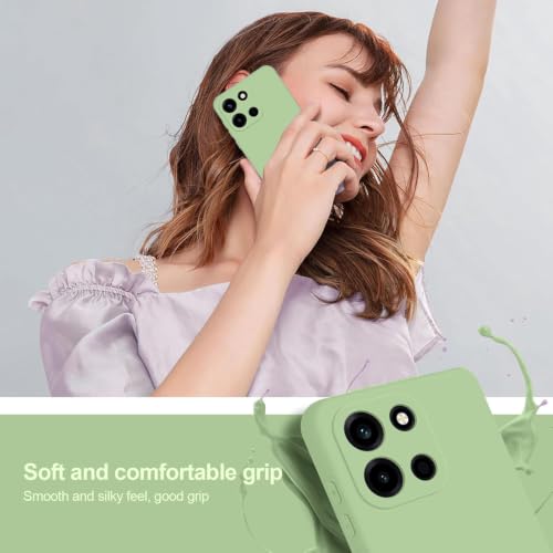 Image of DIZORO Microfiber Candy Compatible for Oneplus Nord 6 5G Smooth Touch Cushion Liquid Soft Silicone Gel Rubber Phone Case Non-Slip Full Body Protective Shockproof Back Cover - Matcha
