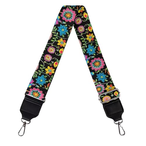 Image of Wide Bag Straps Replacement Crossbody Mandala Flower Guitar Straps for Handbags /Purses /Messenger /Duffel Bags Backpack Straps Colorful Replacement Adjustable Length from 30 inch to 50.3 inch