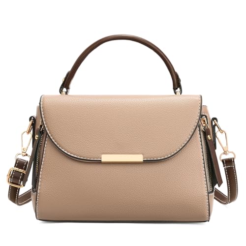 FALAN MULE Crossbody Bags for Women, Vegan Leather Small Shoulder Handbags with Adjustable Strap, Travel Essentials for Women (Khaki)