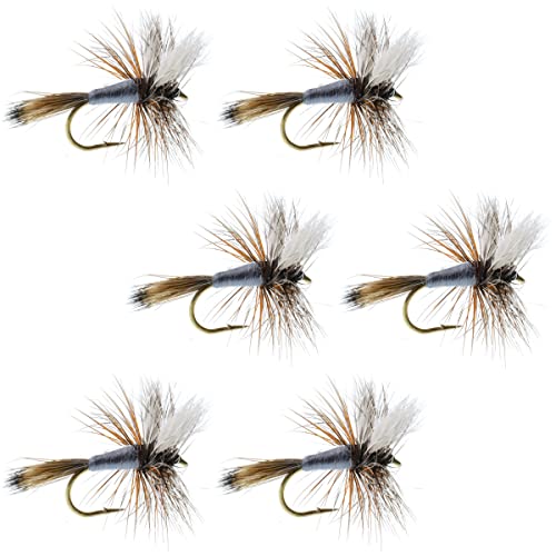 The Fly Fishing Place Adams Wulff Classic Trout Dry Fly Fishing Flies - Set of 6 Flies Size 14