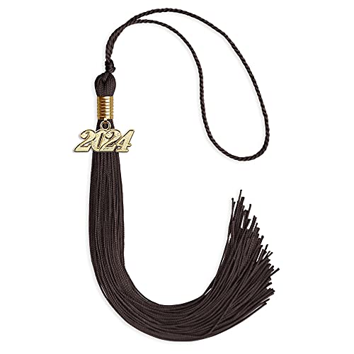 Endea Graduation Single Color Tassel with Gold Date Drop (Brown, 2024)