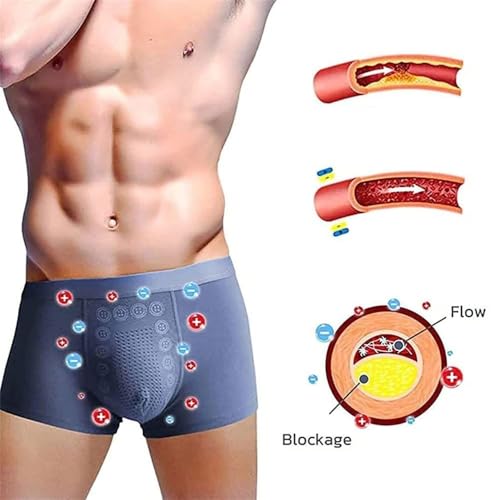 Men's Energetic Massage Magnetic Underwear, 6 Pack Ultra Thin Ice Silk Boxer Briefs Underwear Comfortable Cool Underwear2