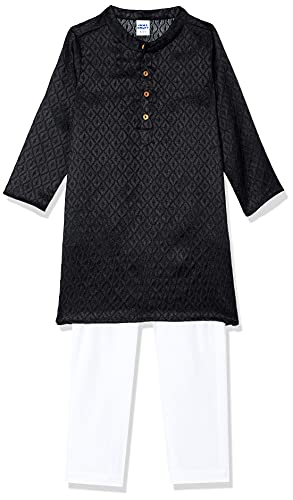 Image of Amazon Brand - Jam & Honey Regular Boys Kurta Sets (AW21KPJM01 Jet Black 4-5 Years)