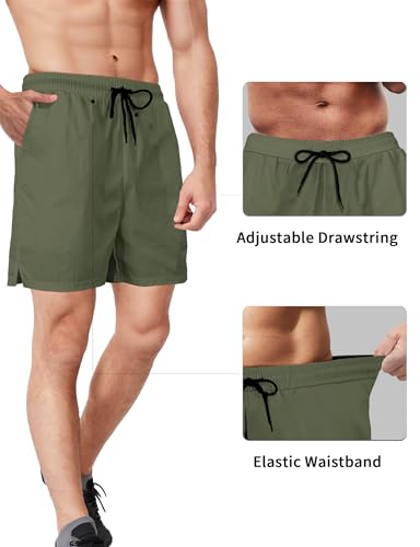 Buauty 2 Pack Mens Athletic Shorts 5 Inch Inseam Workout Gym Running Shorts for Men Quick Dry Lightweight Summer Shorts2