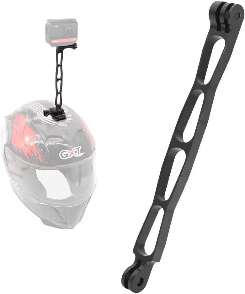 Aluminum Alloy Extension Arm Metal Pole Mount Helmet Stick Extension Arm Mount for Gopro 10 Black,Hreo 9/MAX/8/7/6,Insta360 One R 360 VR Edition and More (Black)