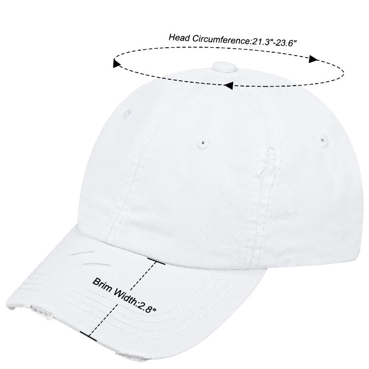 Image of Eohak Ponytail Baseball Hat Distressed Retro Washed Cotton Twill