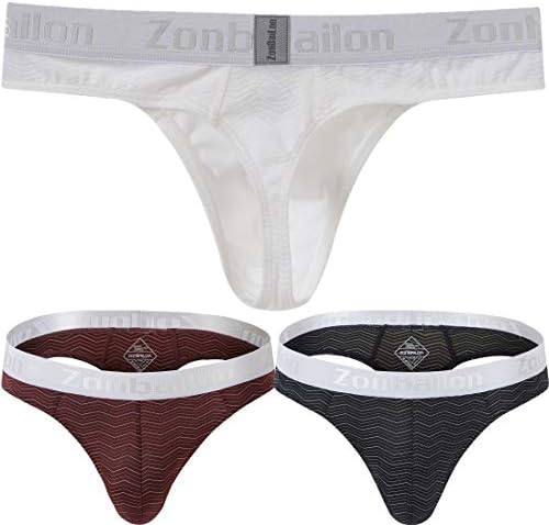 Mens Thongs Underwear Funny Pack 3XL Hot Male Bulk Nylon Low Rise Big Pouch Fashion Sexy Bikini G-String T-Back for Men Big and Tall 3X XXXL Plus Size 48 50 Multi