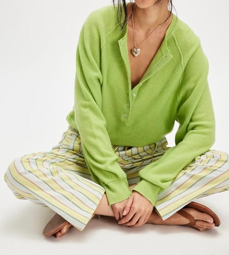 Womens Henley Knit Tops Y2k Going Out Sweaters Streetwear Cute Long Sleeve Button Front Pullover Knitwear4