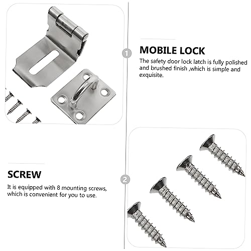 Image of DOITOOL 1set Door Hasp Latch Lock Heavy-Duty Security Bolt for Home Use Easy Installation Mounting Screws for Lockers Chests and Doors