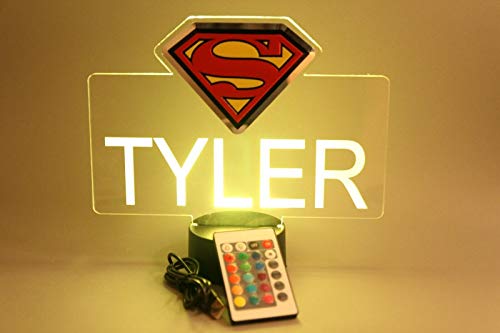 Night Light Up Led Table Lamp Energy Efficient Boys Home Room Decor, Personalized Free Engraved, With Remote, 16 Color Options, A Must Have! #TOP2