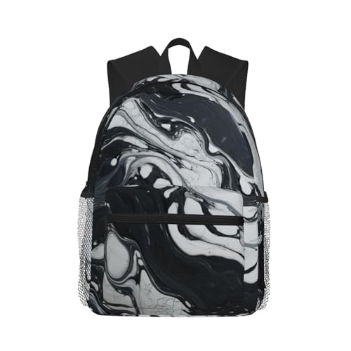 Sac à dos polyvalent WURTON marbre pour le travail et le sport - Sac tendance noir One Size