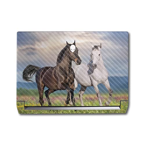 Image of MightySkins Carbon Fiber Skin Compatible With Alienware M17 R5 (2022) Full Wrap Kit - Horse Contrast | Protective Durable Textured Carbon Fiber Finish | Easy To Apply & Change Styles | Made in the USA