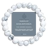 SIMPLÍ BASIC 8mm Natural White Howlite Healing Bracelet for Women & Men | Stress & Insomnia Relief | Pain Support | Memory Boost | Everyday Wellness Jewellery | Gift Box Included