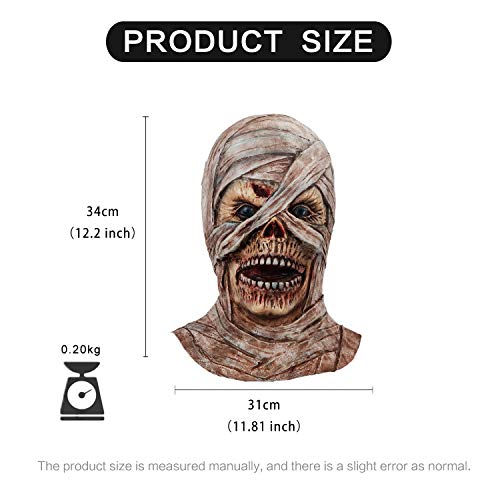 MOLEZU Horror Mummy Mask Scary Halloween Latex Head Creepy Masks for Adults. (mummy) by MOLEZU - Used condition - Image 4