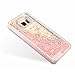 Galaxy S7 Case, Wuloo Samsung Galaxy S7 Hard Case Fashion Creative Design Flowing Liquid Floating Luxury Bling Glitter Sparkle Love Heart Hard Case for Girls Children (Pink)