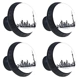 VAPOKF 4 piezas Canadese Toronto Nero Bianco Pomelli per mobili 30mm Maniglie rotonde per cassetti in vetro cristallo Maniglie con viti per armadio da cucina Armadio guardaroba Comò, casa e ufficio