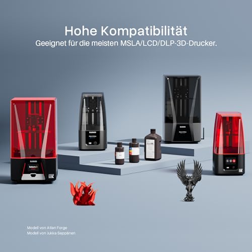 ELEGOO ABS-Like 3.0 3D Drucker Resin Grau 1000g, 405nm UV-Härtendes 3D Printer Harz mit Hoher Zugfestigkeit und Biegefestigkeit für MSLA/LCD/DLP 3D Drucker