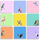 9 Pads Cute Sticky Notes Set, 3' x 3' Bird Self Stick Notepads, Funny Sticky Notes Set, Bird Stationery, Kawaii Adhesive Memo Pads, Bird Lover Gifts, Office Decor Desk Accessories, School Supplies
