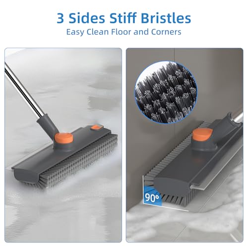 image for DOLPLEAP Scrub Brush with Long Handle, Floor Scrub Brush Squeegee Broo