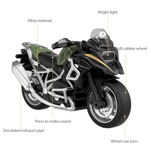 Image of Police Motorcycle Toy - Pull Back Motorcycle Toys, Tiny Gift with Music Lighting, Latte Motorcycles Toy for Kids Boys Age 3-8 Year Old [Multicolor] (GT-Tourer-Multicolor)