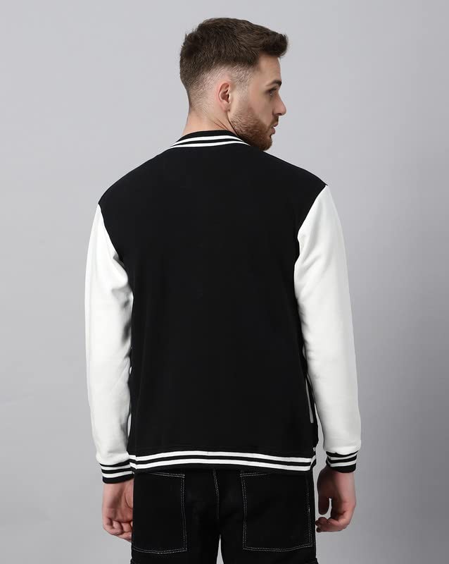 Image of BE SAVAGE Men's Cotton Blend Standard Length Varsity Jacket