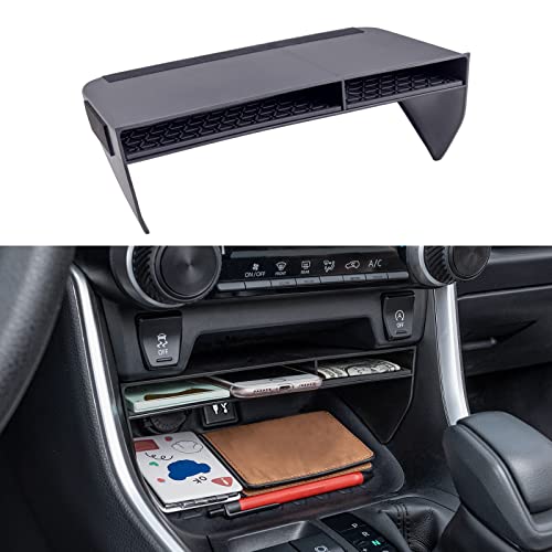 TOPINSTALL Center Console Organizer Compatible with Toyota Rav4 2022 2021 2020 2019 Accessories, Black Insert Secondary Storage Box ABS Material Divider