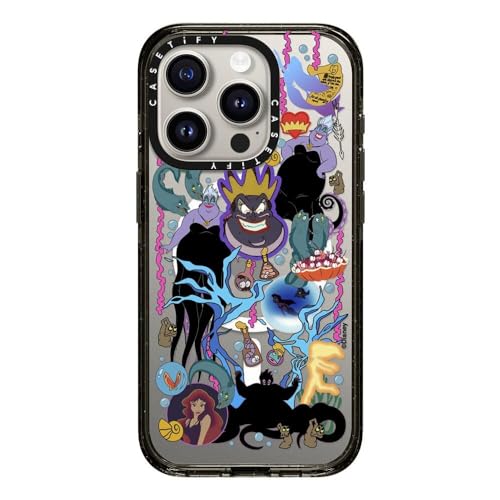 Coque iPhone 15 Pro CASETiFY Magsafe antichoc protection 2,5m Disney Villains Ursula noir