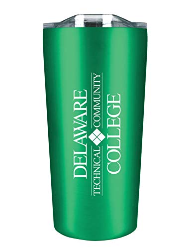 The Fanatic Group Delaware Tech Community College Double Walled Soft Touch Tumbler, Design-1 - Green