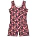 Aflyko Little Girl Gymnastics Leotard with Shorts Ape-man Hibiscus Red One-Piece Activewear Soft Stretchy Tank Tops Fun Fashion Dance Outfit 7-8T