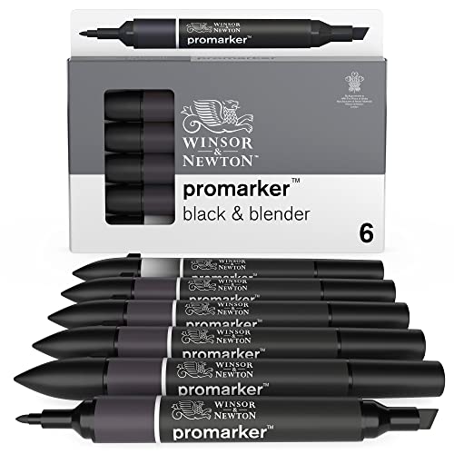 W&N PROMARKER SET X6 - 5 NOIR + 1 BLENDER