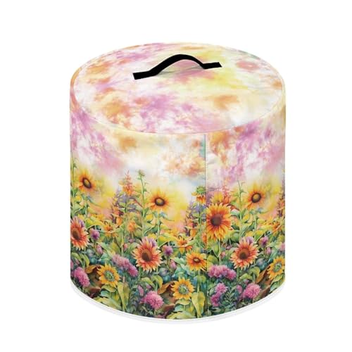 Image of Cozeyat Sunflowers Pressure Cooker Air Fryer Cover,Round Pressure Cooker Dust Cover,Protective Cover with Pocket Kitchen Appliances for Electric Pressure Cooker Air Fryer Rice Cooker Steamer