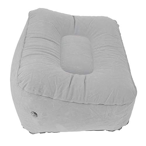 Miniatura 4 de Cryfokt Almohada Inflable Para Reposapiés, Almohada Portátil De Viaje Para Pies, Material De Flocado De Pvc, Ajustable, Almohada De Apoyo Para Piernas De Inflado Rápido Para Aviones