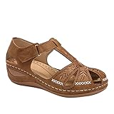 The Drop Listilla Sandales À Plateforme avec Bride À la Cheville, Espadrille Wedge Sandal femme Sandales Femmes Plates Été Bohème Chaussures Strass Retro Perlé Nu Pieds à Talons Plats Claquettes Bride Arrière pour Filles Cuir PU Semelle Souple Plage Vacances Noir Beige Taille