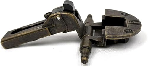 Cerniera per Ante con Battuta – Scodellino Foro Ø35 mm – Chiusura con Cricchetto a Molla – Cerniera per Mobili da Cucina, Armadi e Pensili – Installazione Parziale o Totale Incassata (2, bronzo)