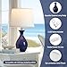 PARTPHONER Table Lamp Set of 2, Modern Ceramic Bedside Lamps for Night Stands, Classic Small Lamp Nightstand Lamp for Bedroom Living Room Desk End Table Rocker Navy Blue