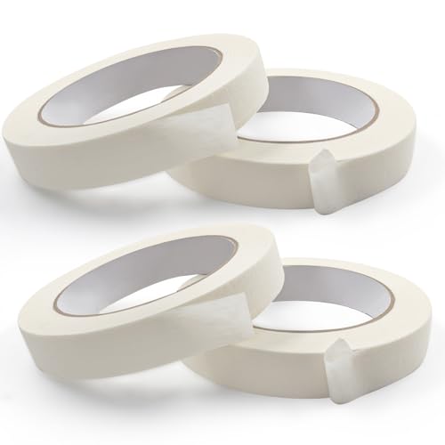 Jersvimc 4 Roll White Masking Tape 3/4 Inch Wide 55 Yards